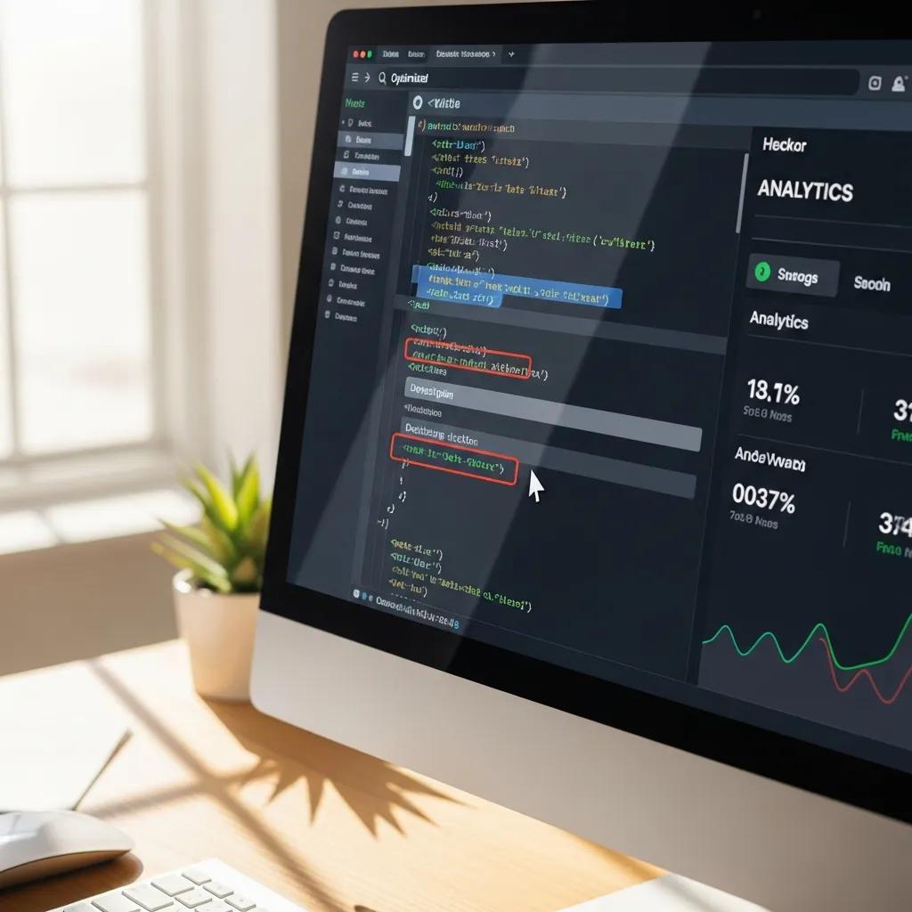 Website optimization process on a computer screen