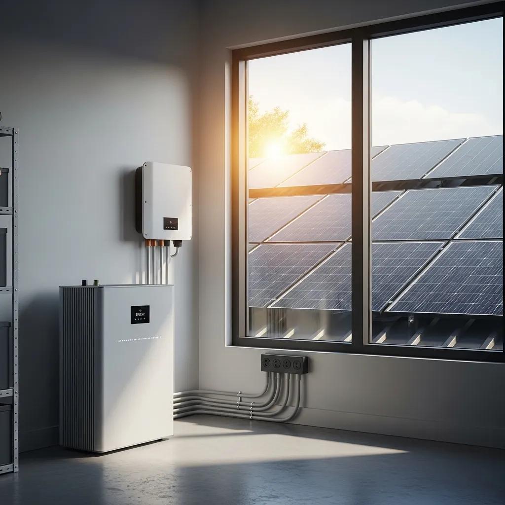 Solar battery storage system in a modern home, showcasing energy independence through solar solutions